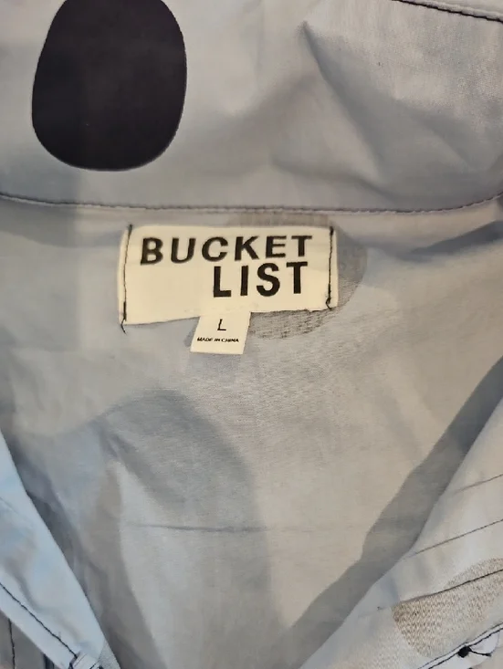 BUCKETLIST Light Blue Blouse with Navy Polka Dots - Picture 2 of 5